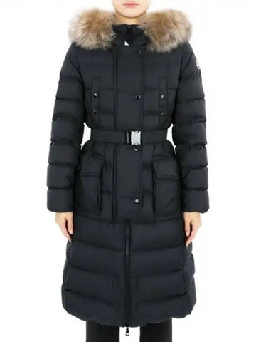 Women s KHLOE Long Down Padded Jacket Black Real Fur 1C00023 5968E 99M 271808 1101750 - MONCLER - BALAAN 1