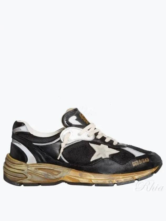 Dad-Star Mesh Nappa Leather Low Top Sneakers Black Ice Grey - GOLDEN GOOSE - BALAAN 2