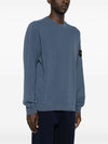 Logo Patch Crew Neck Sweatshirt Navy - STONE ISLAND - BALAAN 4