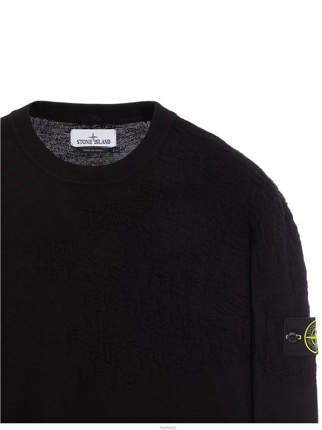 Soft Cotton Crewneck Knit Sweatshirt Black - STONE ISLAND - BALAAN 6