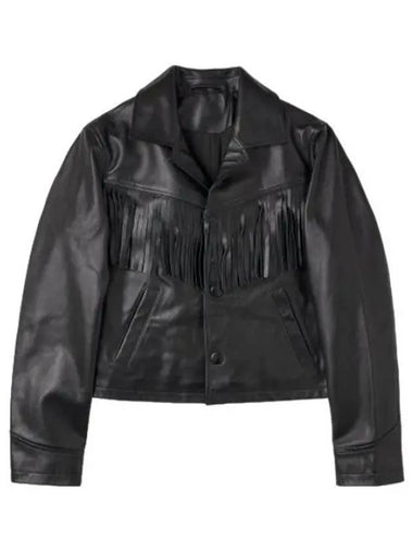 biker leather jacket black - AMI - BALAAN 1