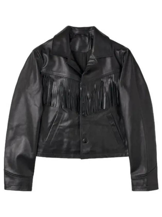 biker leather jacket black rider - AMI - BALAAN 1