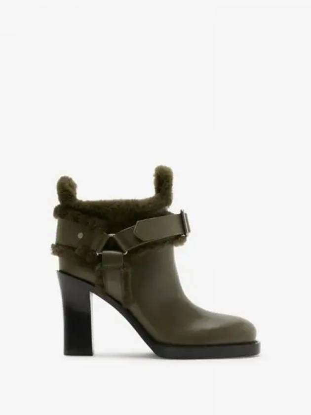 Shearling Cosy High Heel Stirrup Middle Boots Green - BURBERRY - BALAAN 2