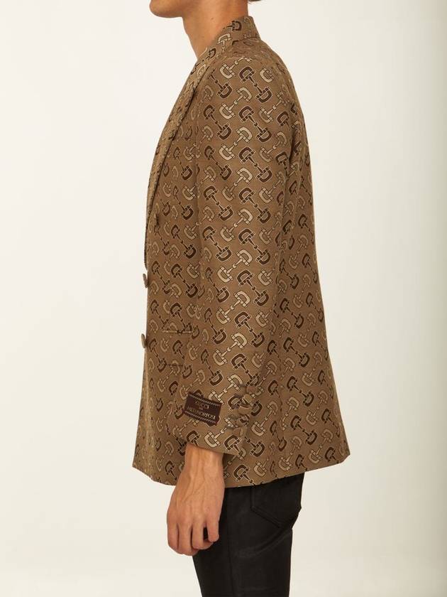 Maxi Horsebit Cotton Jacket Beige Brown - GUCCI - BALAAN 4