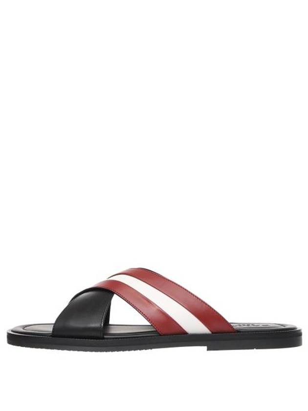 Jabil Leather Slippers Black Red - BALLY - BALAAN 2