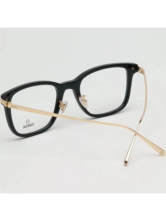 Glasses Frame OM5005H 001 Men Women Square Fashion Horned Frame - OMEGA - BALAAN 4