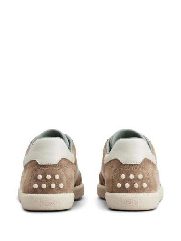 Logo Suede Low Top Sneakers Beige - TOD'S - BALAAN 4