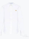 Fox Head Embroidery Long Sleeve Shirt White - MAISON KITSUNE - BALAAN 2