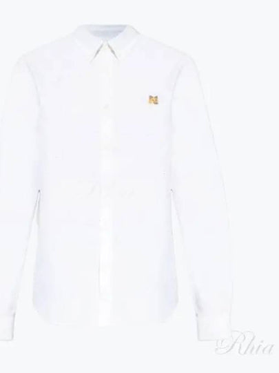 Fox Head Embroidery Long Sleeve Shirt White - MAISON KITSUNE - BALAAN 2