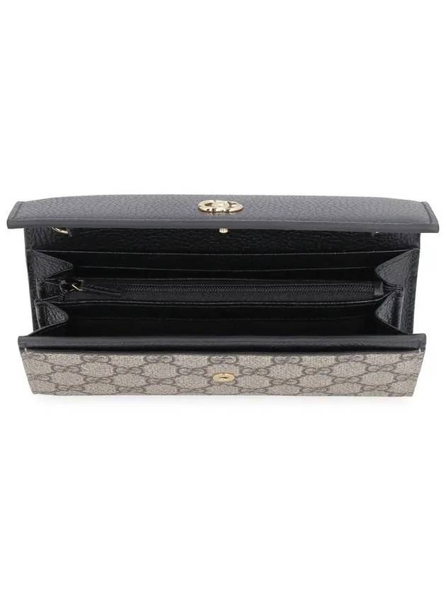 GG Marmont Chain Cross Bag Black Leather GG Supreme - GUCCI - BALAAN 4