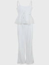 Stock Lace Bustier Wide Pants Setup Ivory - MICANE - BALAAN 1