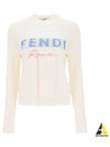 Logo Cashmere Blend Knit Top White - FENDI - BALAAN 2