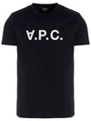 VPC Logo Organic Cotton Short Sleeve T-Shirt Navy - A.P.C. - BALAAN 3