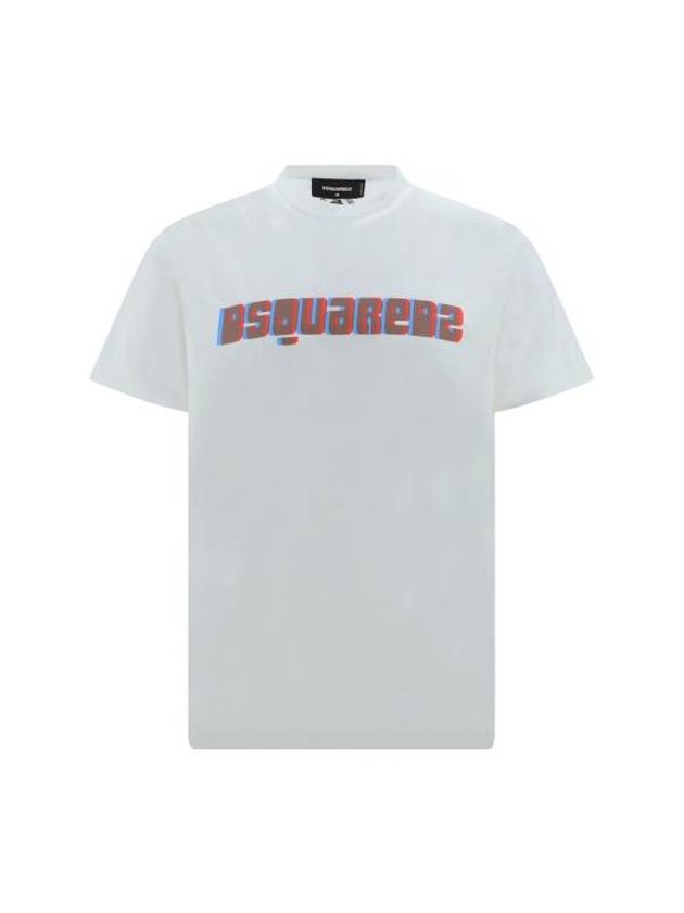 Logo Print Cotton Short Sleeve T-Shirt White - DSQUARED2 - BALAAN 1