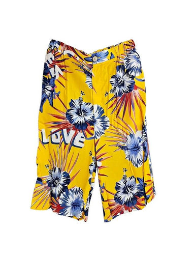 Wild Hibiscus Flower Shorts Yellow - GUCCI - BALAAN 1