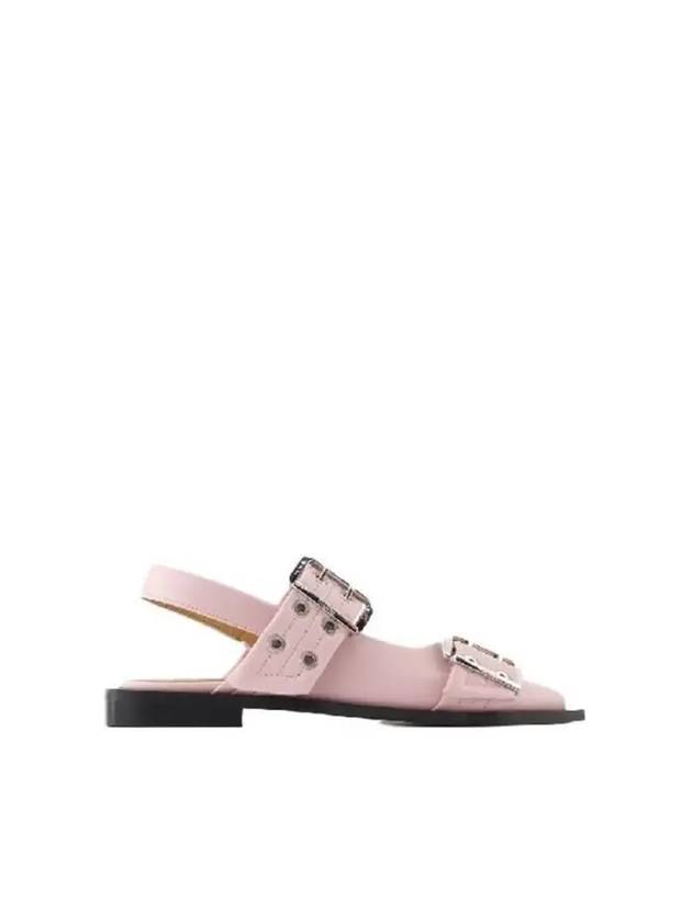 Buckle Flat Mule Pink - GANNI - BALAAN 2