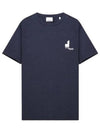 Zafferh Mini Logo Cotton Short Sleeve T-Shirt Navy - ISABEL MARANT - BALAAN 1