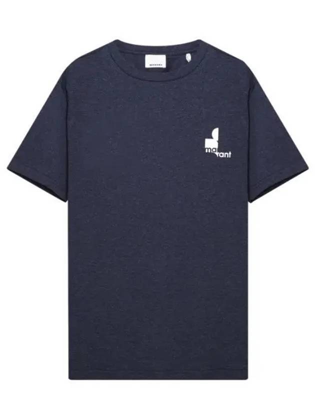 Zafferh Mini Logo Cotton Short Sleeve T-Shirt Navy - ISABEL MARANT - BALAAN 1