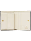 V Logo Signature Flap Compact Half Wallet Ivory - VALENTINO - BALAAN 4