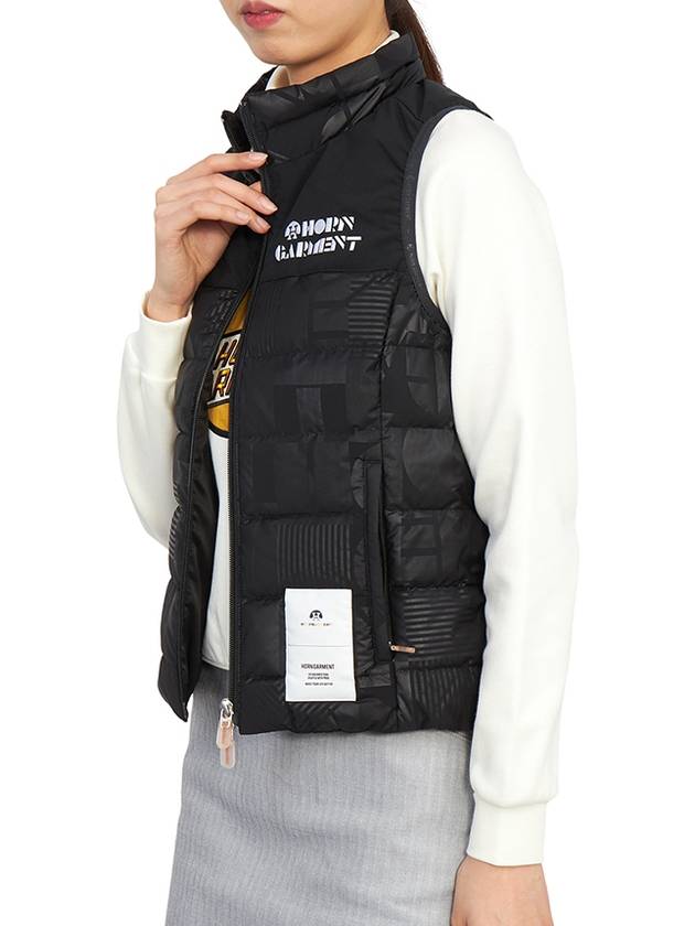 Women's Logo Down Vest Black - HORN GARMENT - BALAAN 7