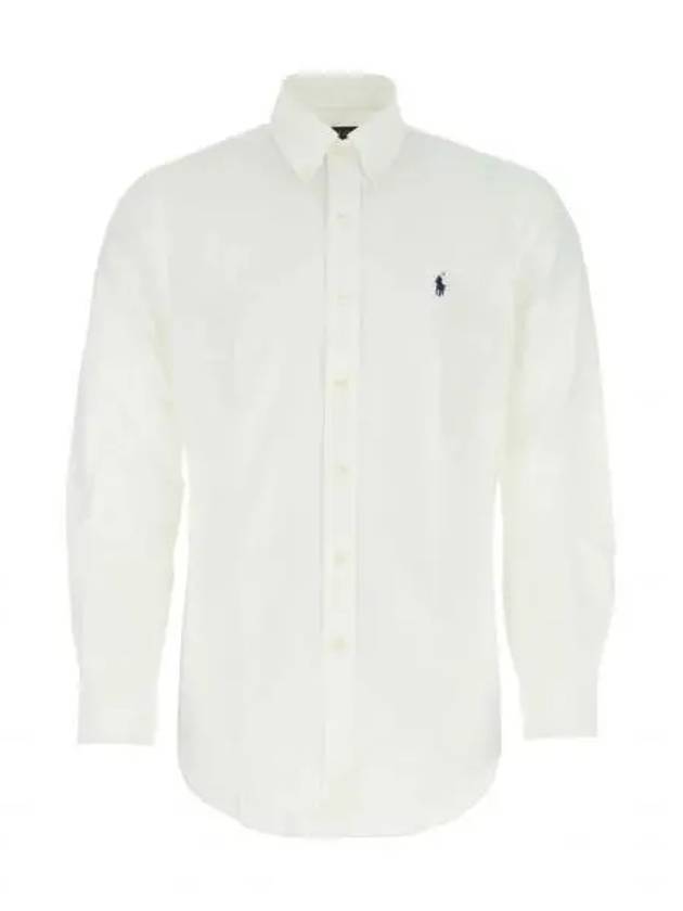 Embroidered Logo Long Sleeves Shirt White - POLO RALPH LAUREN - BALAAN 2