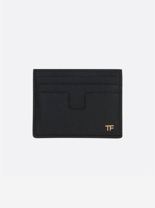 Small Grain Leather Card Holder Black - TOM FORD - BALAAN.