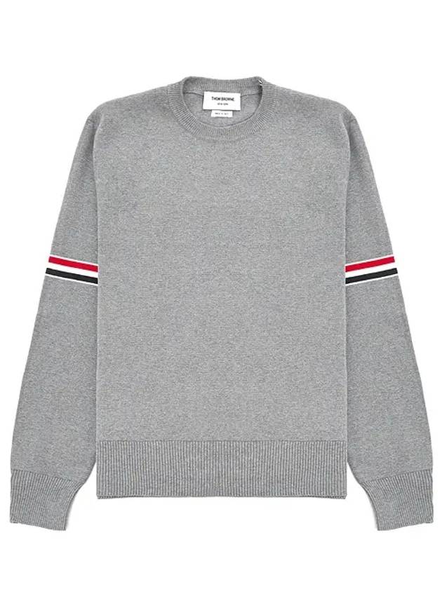 Men's Milan Stitch Armband Crew Neck Knit Top Light Grey - THOM BROWNE - BALAAN 2