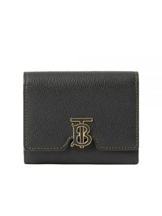 Monogram Motif Grainy Leather Folding Wallet Black - BURBERRY - BALAAN 2