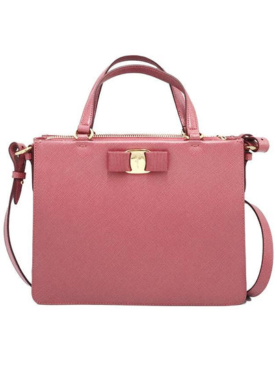 Women s Ferragamo 21 E298 Pink Saffiano Gold Bara Tracy Tote 2WAY gt bag Gangbuk used luxury goods - SALVATORE FERRAGAMO - BALAAN 2