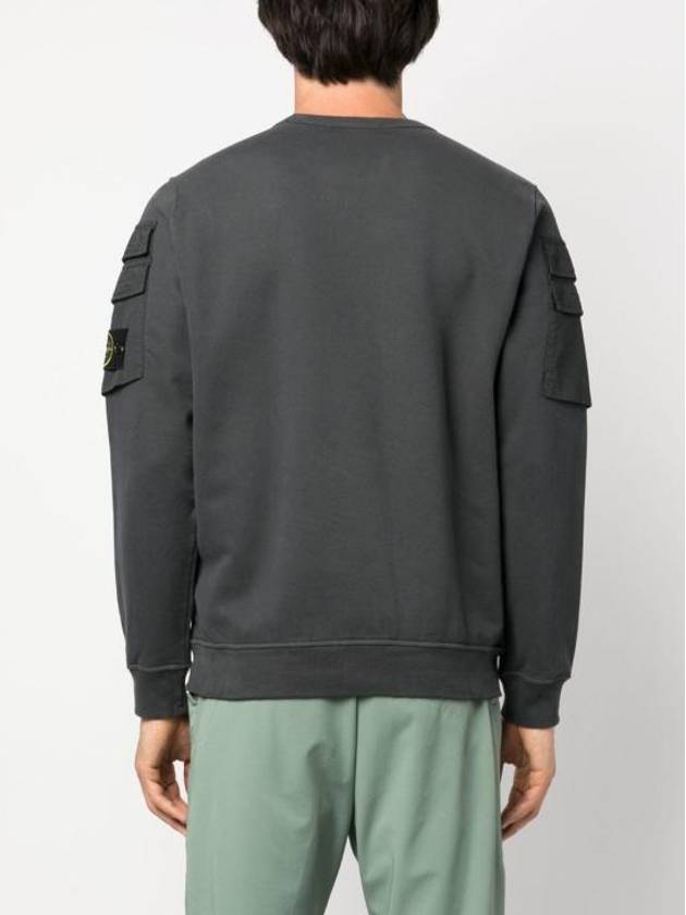 Men's Wappen Patch Cargo Pocket Sweatshirt Grey - STONE ISLAND - BALAAN 5