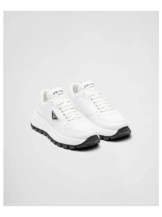 nylon gabardine low top sneakers white - PRADA - BALAAN.