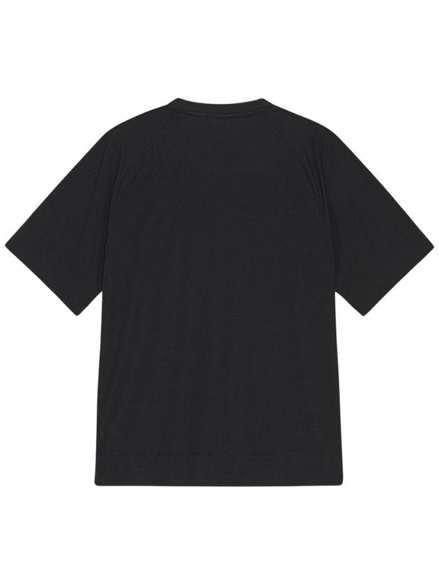 Active Mesh Short Sleeve T-Shirt Black - GANNI - BALAAN 3