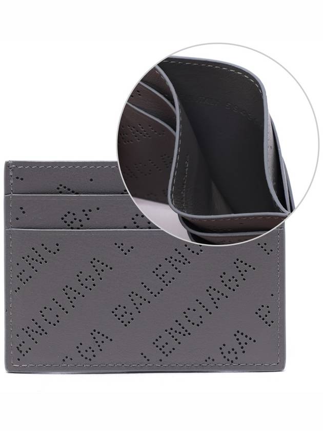 Logo Perforated Cash Card Holder Dark Grey - BALENCIAGA - BALAAN.