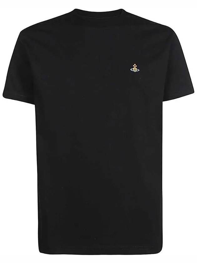 ORB Logo Cotton Short Sleeve T-Shirt Black - VIVIENNE WESTWOOD - BALAAN 3