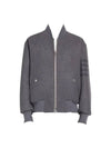 Double Face Melton 4-Bar Oversized Jacket Medium Grey - THOM BROWNE - BALAAN 1