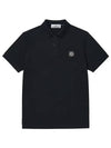 Men's Logo Patch Polo Shirt Black - STONE ISLAND - BALAAN 3