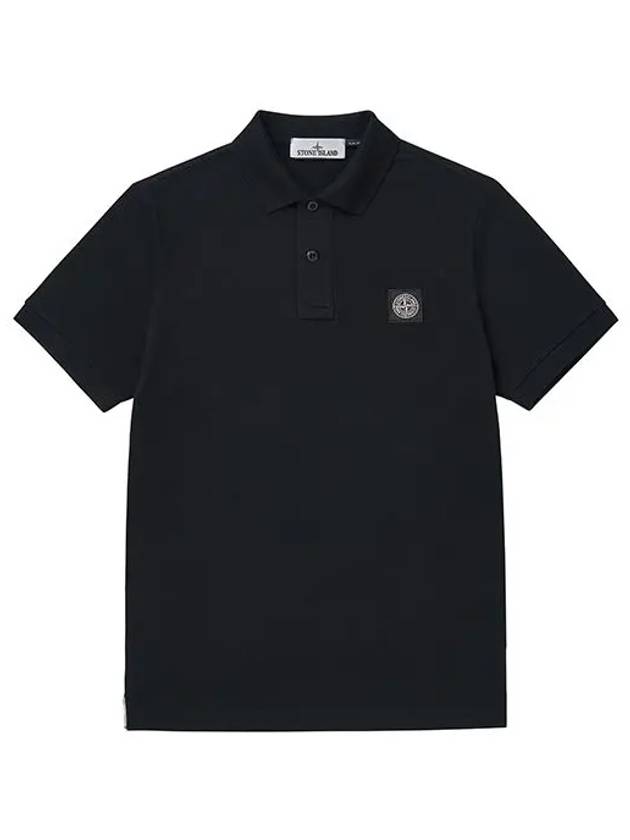 Men's Logo Patch Polo Shirt Black - STONE ISLAND - BALAAN 2