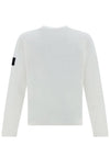 Compass Badge Ribbed Cotton Knit Top White - STONE ISLAND - BALAAN 3