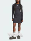 Essentials Rib Long Sleeve Short Dress Black - ADIDAS - BALAAN 2