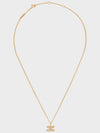 Triomphe Rhinestone Brass Crystal Necklace Gold - CELINE - BALAAN 2