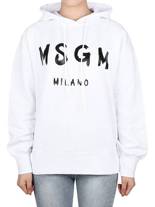 Brushed logo hooded sweatshirt 2000MDM515 200001 01 - MSGM - 2