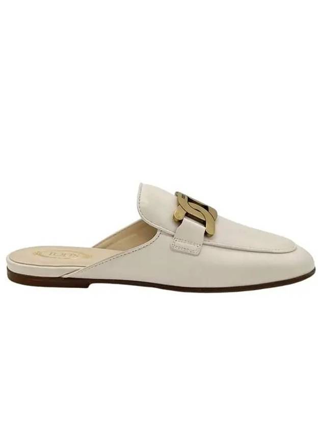 Metal Chain Leather Mule White - TOD'S - BALAAN 3