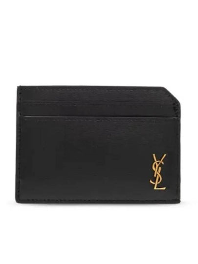 Tiny Cassandre Open Shiny Leather Card Wallet Black - SAINT LAURENT - BALAAN 2