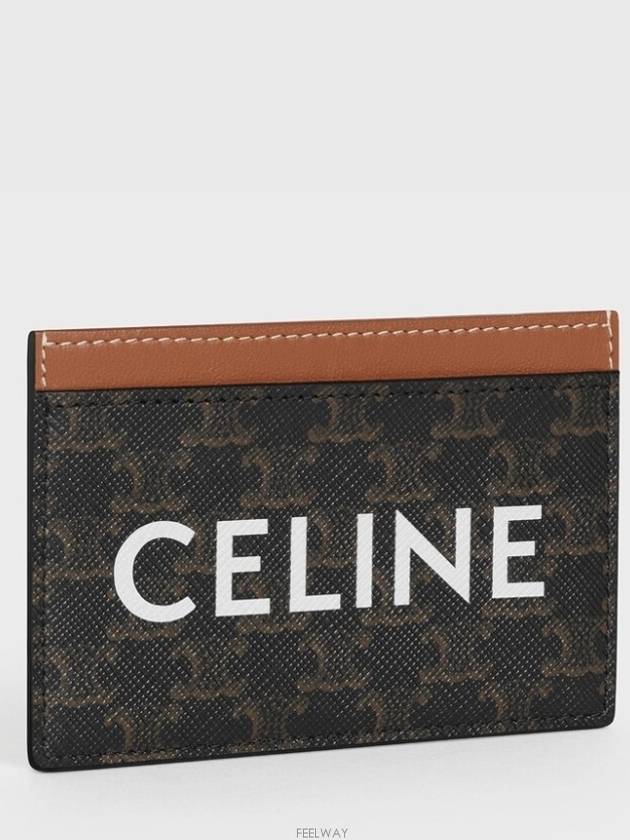 Triomphe Canvas Logo Card Wallet Tan - CELINE - BALAAN 3