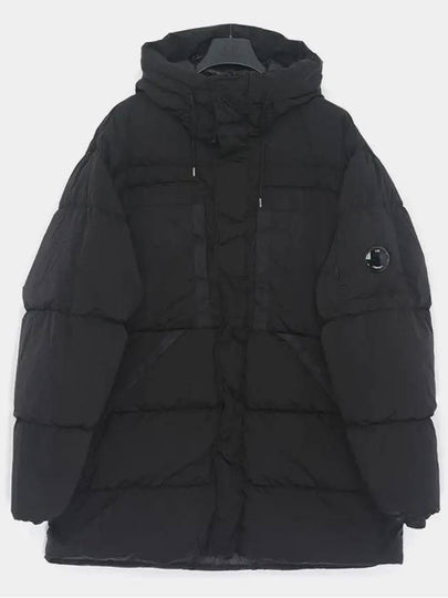 Men s Lens Wappen Nycra R Long Padded Jacket Black 17CMOW173A 005864G 999 - CP COMPANY - BALAAN 2