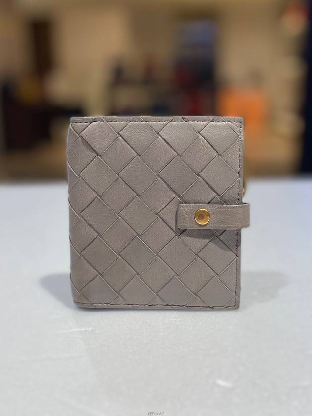 Daol Beomeo Branch Bottega Veneta Intrecciato Zipper Half Wallet Gray 600270 B - BOTTEGA VENETA - BALAAN 1