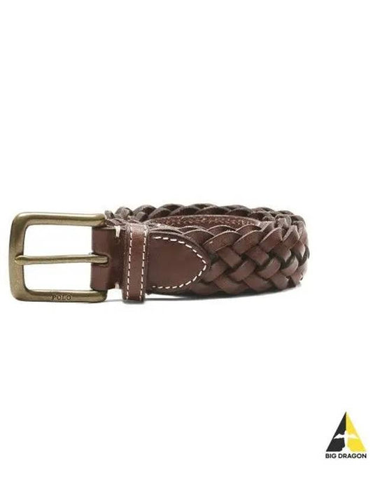 braided leather belt brown - POLO RALPH LAUREN - BALAAN 1