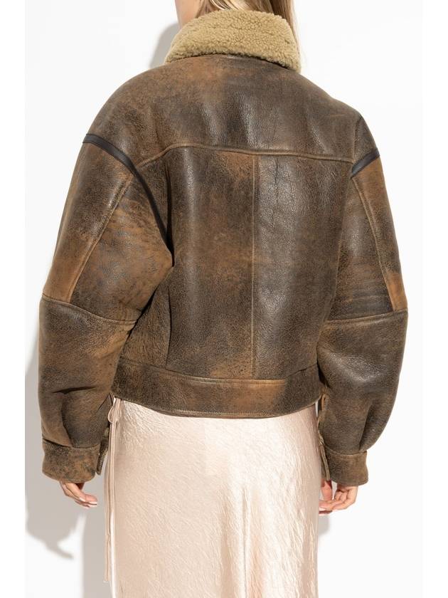 Acne Studios Shearling Coat, Women's, Brown - ACNE STUDIOS - BALAAN 4