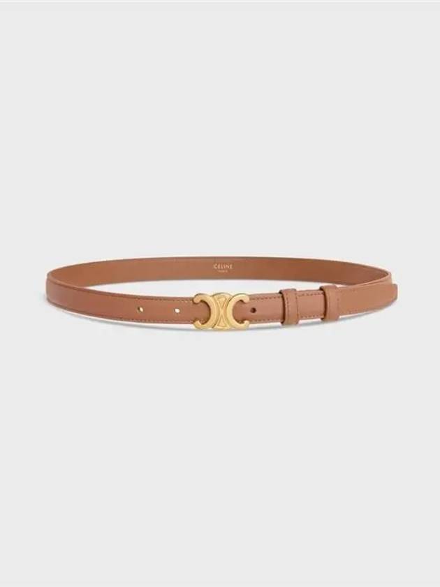 Women's Small Triomphe Smooth Calfskin Belt Brown - CELINE - BALAAN 2