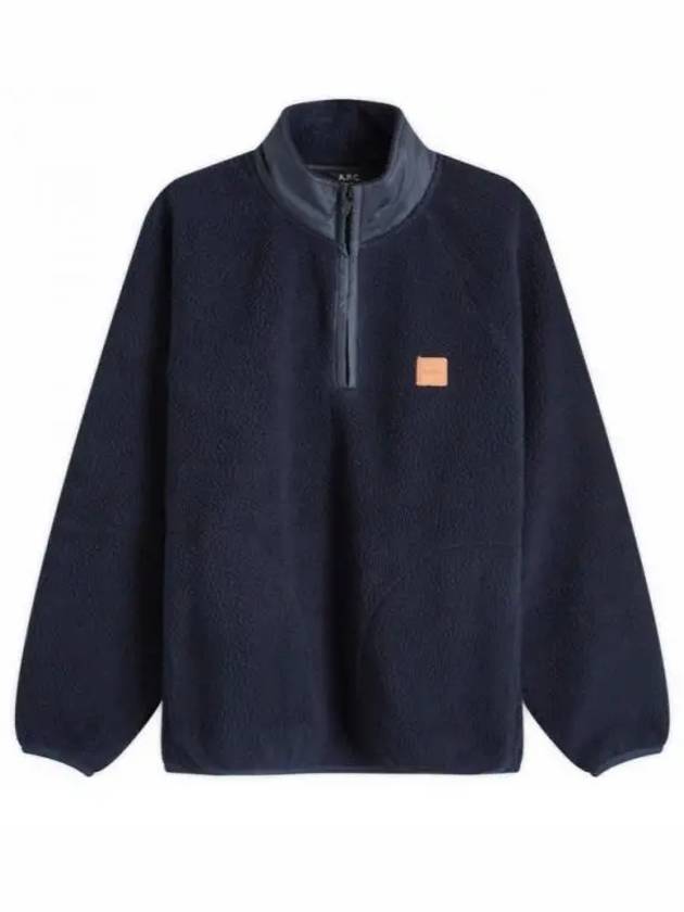 Logo Applique Fleece Sweatshirt Navy - A.P.C. - BALAAN 2